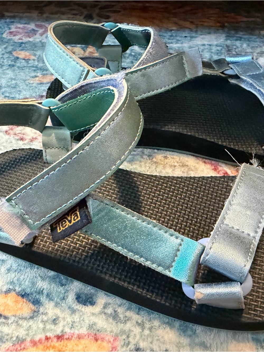 KIDS Teva Size K2 Strappy Outdoor Sandals in Teal original universal shimmer